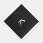 Retro-Monogramme Buchstabe Schwarz Weiß Anfangsbuc Serviette (Ecke)