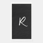 Retro-Monogramme Buchstabe Schwarz Weiß Anfangsbuc Serviette (Vorderseite)
