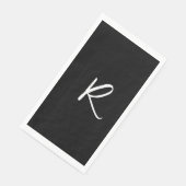 Retro-Monogramme Buchstabe Schwarz Weiß Anfangsbuc Serviette (Ecke)