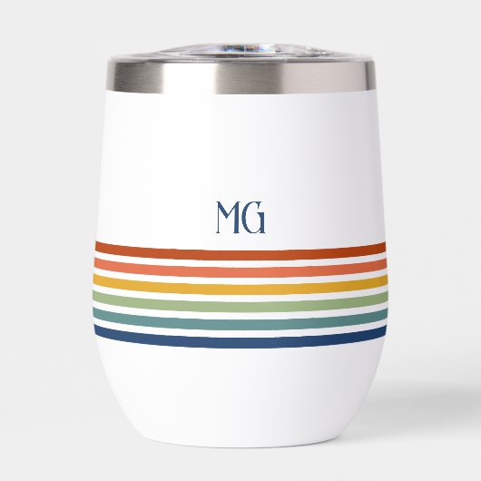 Retro Monogrammed Minimalist Stripes (Vorderseite)
