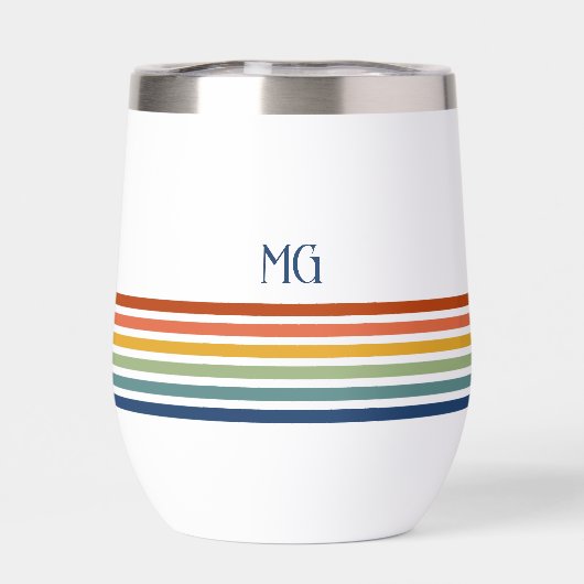Retro Monogrammed Minimalist Stripes (Rückseite)