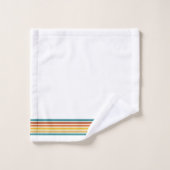 Retro Monogrammed Minimalist Stripes Badhandtuch Set (Waschlappen)