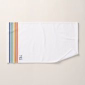Retro Monogrammed Minimalist Stripes Badhandtuch Set (Handtuch)