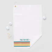 Retro Monogrammed Minimalist Stripes Golfhandtuch (Insitu)