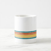 Retro Monogrammed Minimalist Stripes Kaffeetasse (Mittel)
