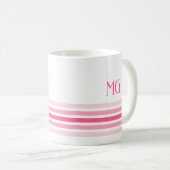Retro Monogrammed Minimalist Stripes Kaffeetasse (VorderseiteRechts)