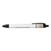 Retro Monogrammed Minimalist Stripes Kugelschreiber (Oberseite)