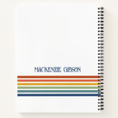 Retro Monogrammed Minimalist Stripes Notizblock (Rückseite)