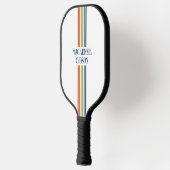 Retro Monogrammed Minimalist Stripes Pickleball Schläger (Links)