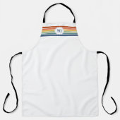 Retro Monogrammed Minimalist Stripes Schürze (Vorderseite)