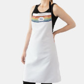 Retro Monogrammed Minimalist Stripes Schürze (InSitu)