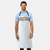 Retro Monogrammed Minimalist Stripes Schürze (Getragen)