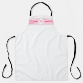 Retro Monogrammed Minimalist Stripes Schürze (Vorderseite)