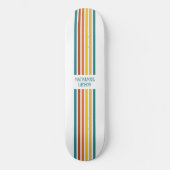 Retro Monogrammed Minimalist Stripes Skateboard (Vorderseite)
