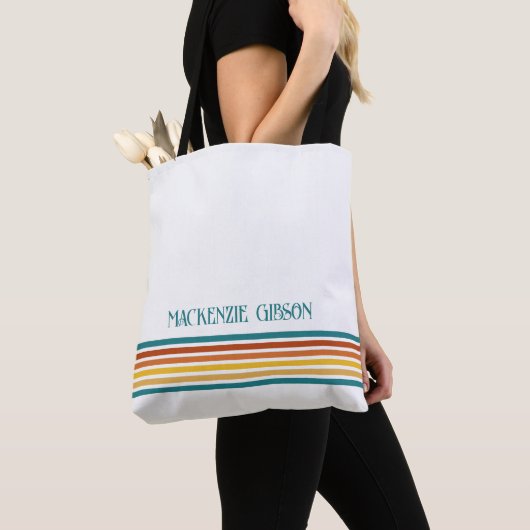 Retro Monogrammed Minimalist Stripes Tasche (Von Nahem)