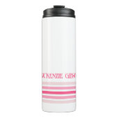 Retro Monogrammed Minimalist Stripes Thermosbecher (Vorderseite)