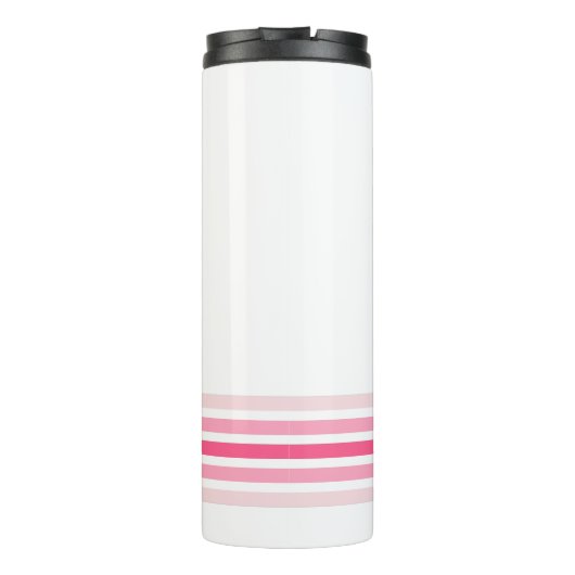 Retro Monogrammed Minimalist Stripes Thermosbecher (Rückseite)