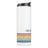 Retro Monogrammed Minimalist Stripes Thermosbecher (Nach links gedreht)