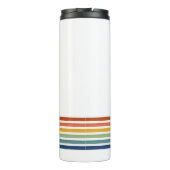 Retro Monogrammed Minimalist Stripes Thermosbecher (Rückseite)