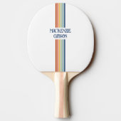Retro Monogrammed Minimalist Stripes Tischtennis Schläger (Rückseite)