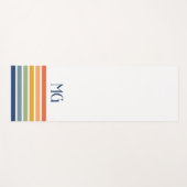 Retro Monogrammed Minimalist Stripes Yogamatte (Vorderseite (Horizontal))