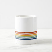 Retro monogrammiertes minimalistisches Streifendes Kaffeetasse (Mittel)