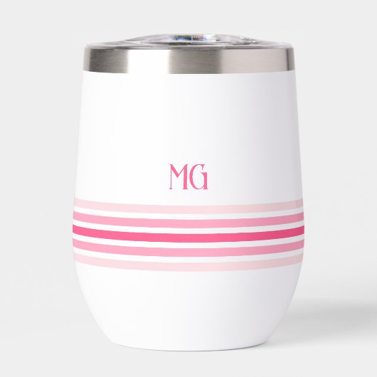Retro monogrammiertes minimalistisches Streifenmus (Vorderseite)
