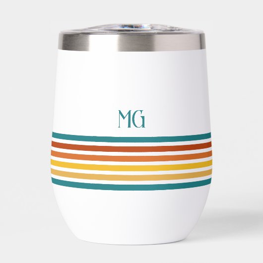 Retro monogrammiertes minimalistisches Streifenmus (Vorderseite)