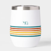 Retro monogrammiertes minimalistisches Streifenmus (Rückseite)