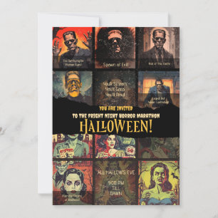 Retro-Monster-Film-Horror-Halloween-Party Einladung