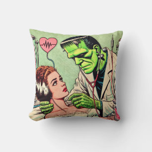 Retro Monster-Liebe-Comicen Kissen