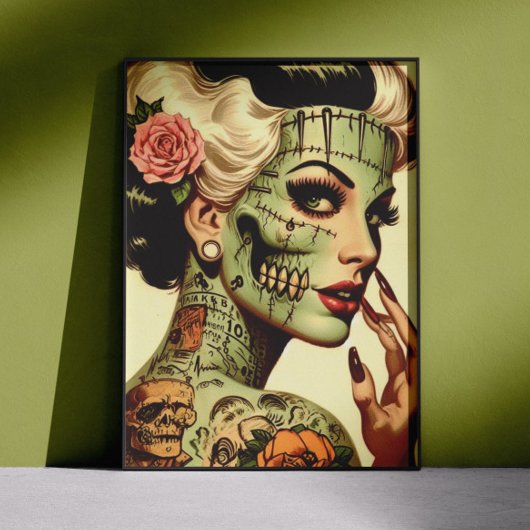 Retro-Monster Pin-up Poster