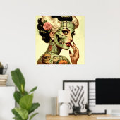 Retro-Monster Pin-up Poster (Heimbüro)