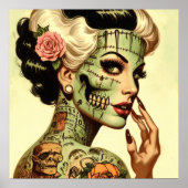 Retro-Monster Pin-up Poster (Vorne)