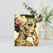 Retro Monster Pin-up Postkarte (Stehend Vorderseite)