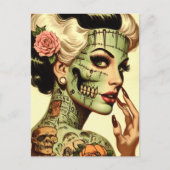 Retro Monster Pin-up Postkarte (Vorderseite)