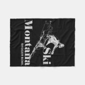 Retro Montana Bridger Skifahren T-Shirt Fleecedecke (Vorderseite (Horizontal))