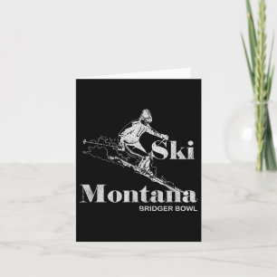 Retro Montana Bridger Skifahren T-Shirt Karte