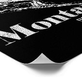 Retro Montana Bridger Skifahren T-Shirt Poster (Ecke)