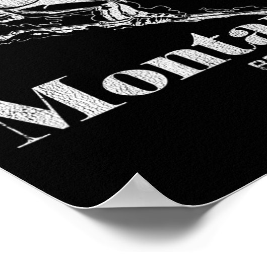 Retro Montana Bridger Skifahren T-Shirt Poster (Ecke)