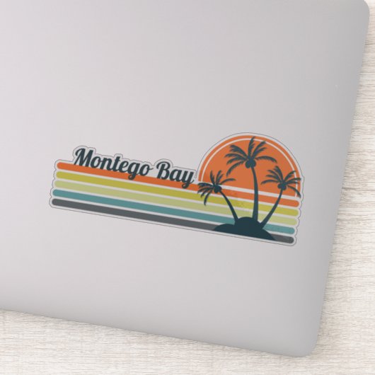Retro Montego Bay Sunset Aufkleber (Detail)