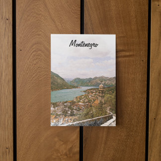 Retro Montenegro Kotor Bay Postkarte