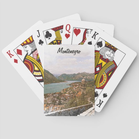 Retro Montenegro Kotor Bay Spielkarten (Rückseite)
