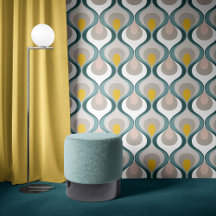 Retro Mood Aqua Teal Blush Pink Yellow Beige