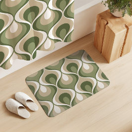Retro Mood Sage Olive Green Beige White Badematte