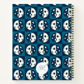 Retro Moon Phases Schachbrett Square in blau Notizblock (Rückseite)