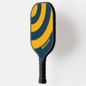 Retro Moonlit Tide Three Circle Strip mit Name Pickleball Schläger (Links)