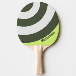 Retro Moos Fade Circle Streifen mit Namen Tischtennis Schläger