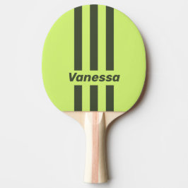 Retro Moos Fade Drei Pin Streifen mit Namen Tischtennis Schläger