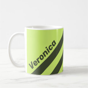 Retro Moos Fade Drei Streifen mit Name Kaffeetasse